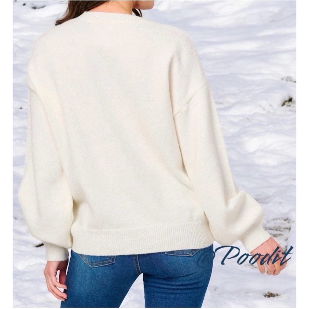 BAEVELY foil tinsel lettering sweater weather sweater S M L - Picture 3 of 7